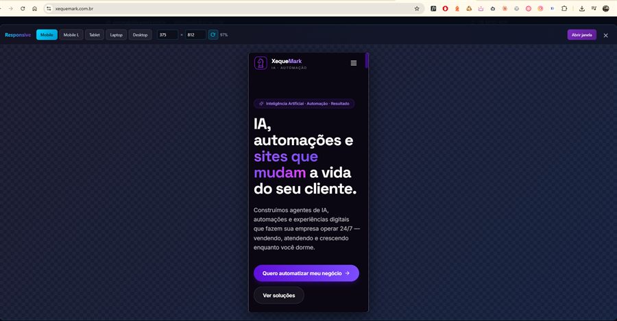 Scanify conferindo a versão responsiva de um site